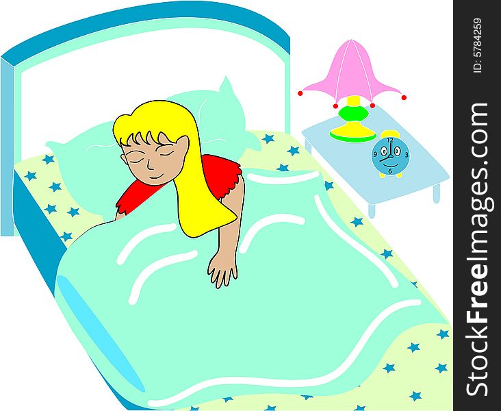 Vector illustration of a child sleeping. Vector illustration of a child sleeping
