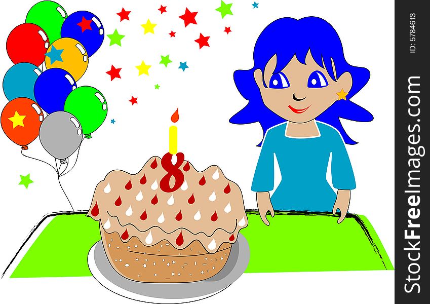 Vector illustration of a birthday party. Vector illustration of a birthday party