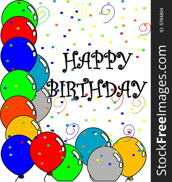 Vector illustration of a birthday card. Vector illustration of a birthday card