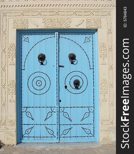 Traditional Tunisian Door in Kairouan.