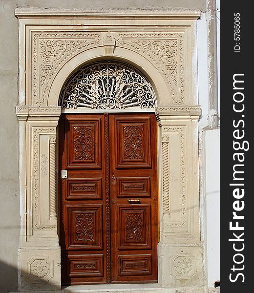 Traditional Tunisian Door in Kairouan.