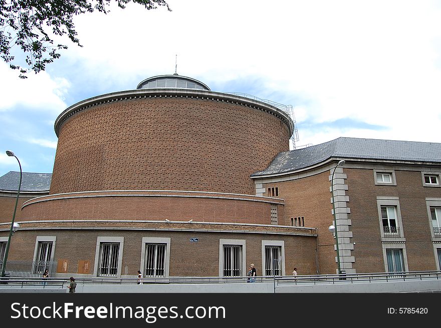 Circular building, in Madrid, Spain perturbation of the Prime Minister's Office