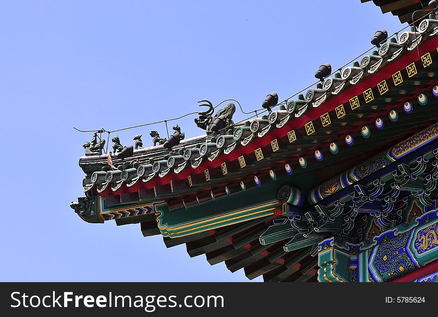 Timberwork of chinese building, roof structure,architecture