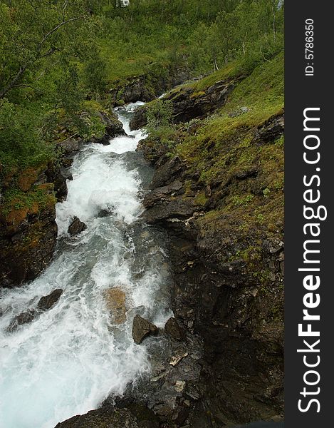 Waterfall in summer in Norway