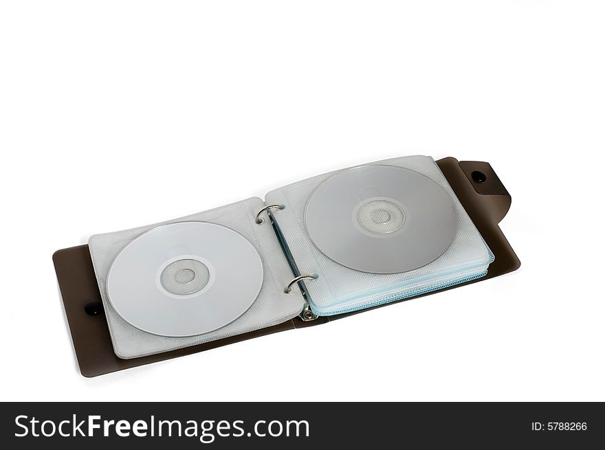 Compact discs in plastic case. Compact discs in plastic case