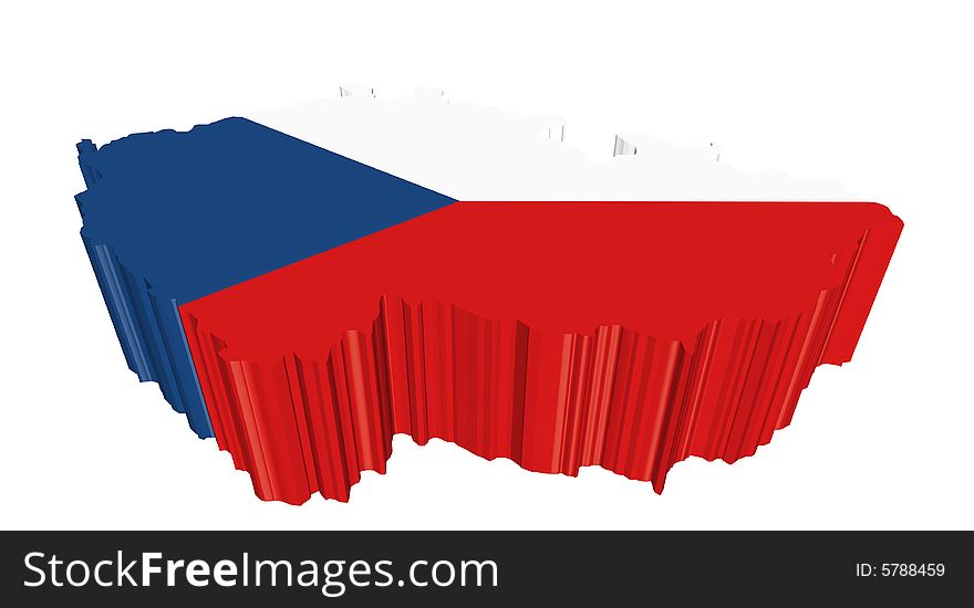 Flag and map of czech