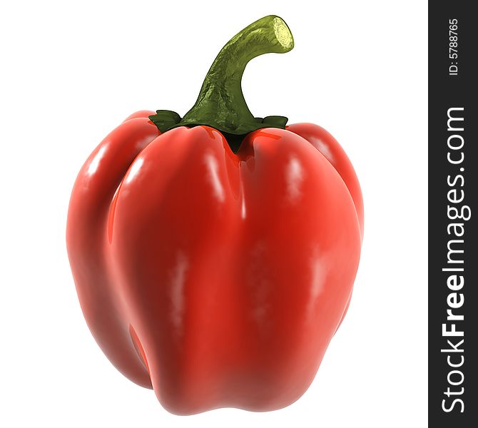 Rendered 3d model of red pepper