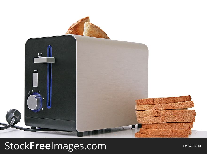 Electric toaster with toast isolated