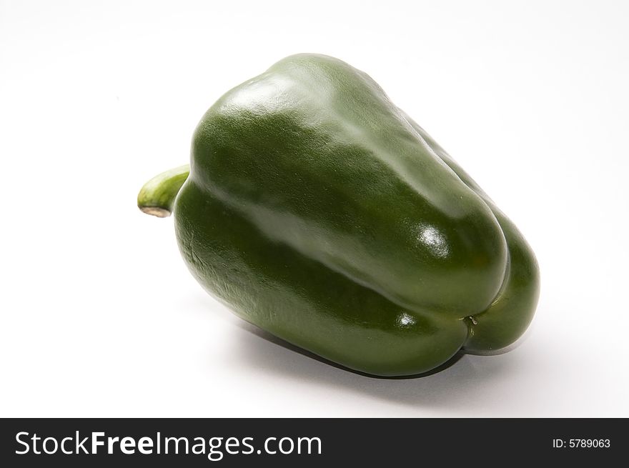 Green bell pepper isolated on white. Green bell pepper isolated on white