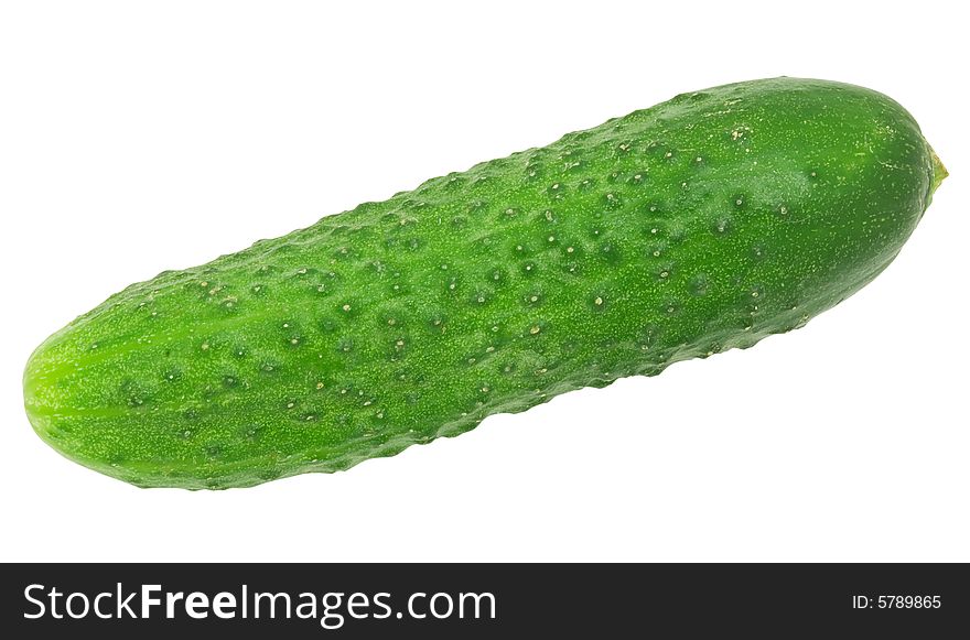 Nice fresh green cucumber isolated over white