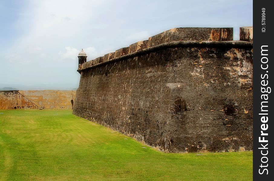 Old Military Fort Landmart In Old San Juan. Puerto Rico. Old Military Fort Landmart In Old San Juan. Puerto Rico