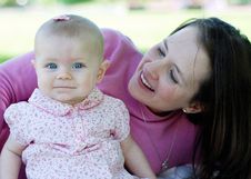 Mother And Baby Smiling - Horizontal Royalty Free Stock Photography Mother And Baby Smiling - Horizontal Royalty Free Stock Photography