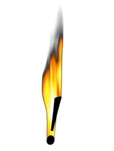 Fiery Exclamation Point Stock Photo