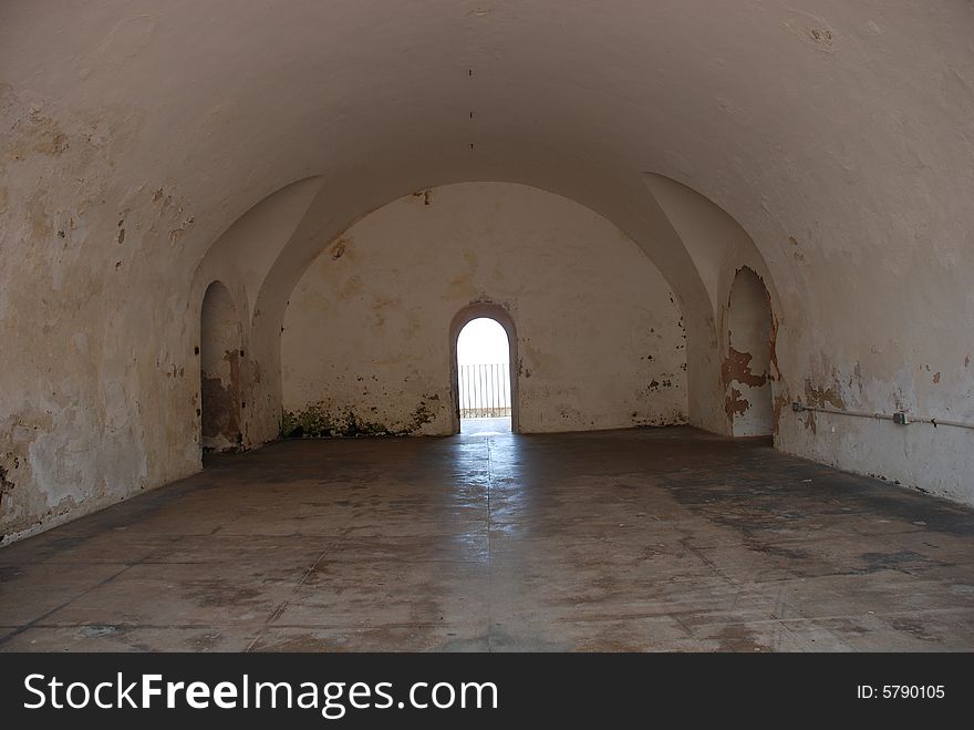 The interior of this old fort in Old San Juan.  Old San Juan is located In Puerto Rico.  Very historic place.  Shot was taken while I was on location there visiting on vacation last year. The interior of this old fort in Old San Juan.  Old San Juan is located In Puerto Rico.  Very historic place.  Shot was taken while I was on location there visiting on vacation last year.