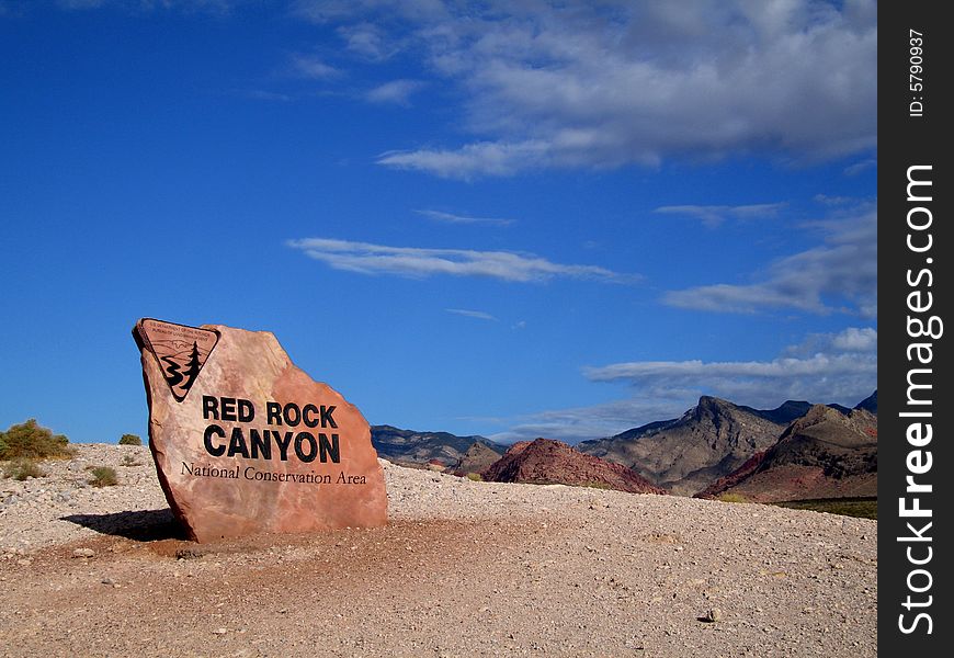 Welcome Sign at Red Rock Canyon