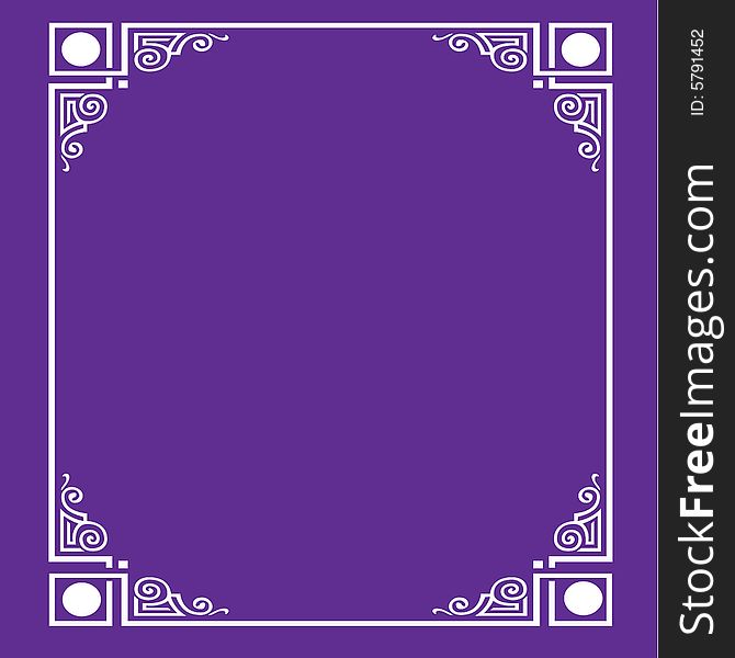 A frame in white and purple.