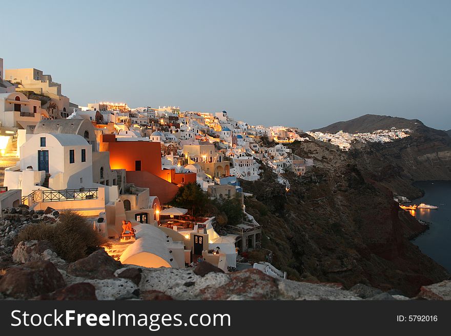 The Stunning Village of Oia on the tip of Santorini, Greece. The Stunning Village of Oia on the tip of Santorini, Greece.