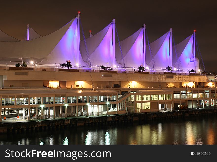 Downtown Vancouver glowing under twilight. Downtown Vancouver glowing under twilight.