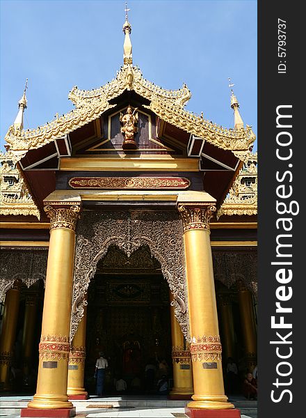 Gate of temple near The Shwedagon pagoda