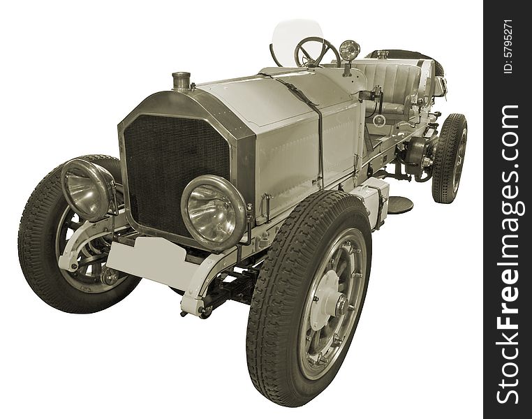 The antiquarian car isolated over white with clipping path. The antiquarian car isolated over white with clipping path.