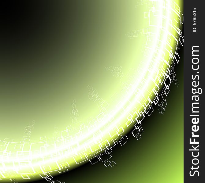 Vector illustration of a fluorescent business or technology abstract background in glowing green color. Vector illustration of a fluorescent business or technology abstract background in glowing green color.