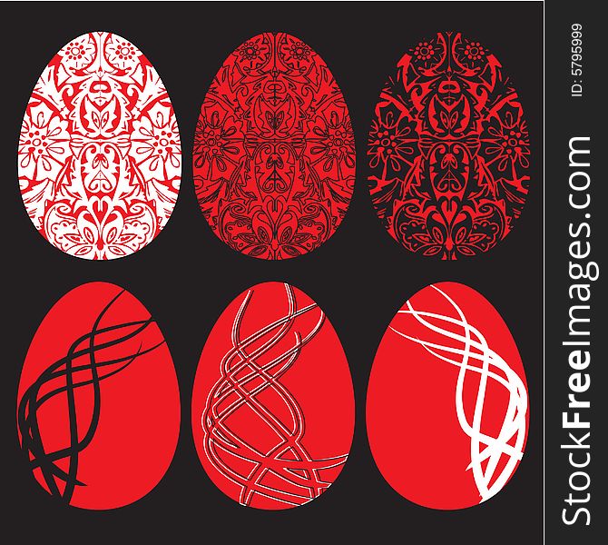 Ornamental  Red And White Eggs