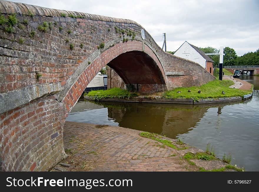 The old canal bridge near great haywood in staffordshire in england. The old canal bridge near great haywood in staffordshire in england