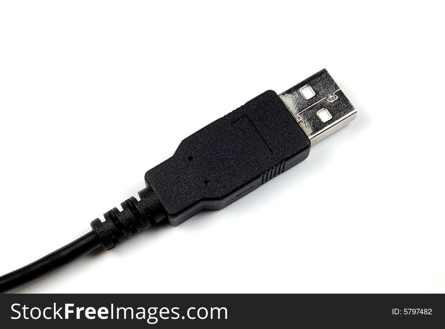 A photograph of a USB cable against a white background