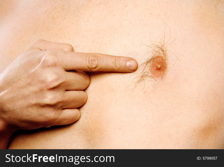 Finger showing on the nipple