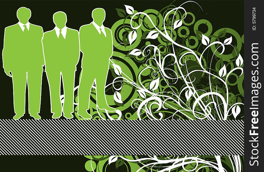 Business peoples in the floral background with grunge elements.Place your text the halftone banner. Business peoples in the floral background with grunge elements.Place your text the halftone banner.