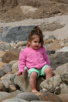 Toddler On The Rocks Royalty Free Stock Images