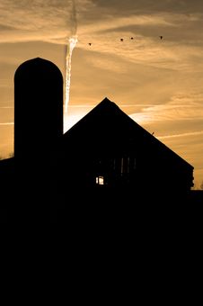 Barn At Dusk Stock Image