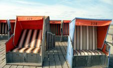 Beach-chairs On A Wooden Platform Stock Photos Beach-chairs On A Wooden Platform Stock Photos