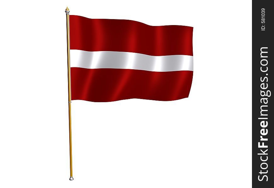 Silk flag of Latvia. Silk flag of Latvia