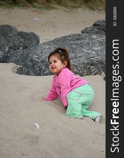 Young child at the beach. Young child at the beach