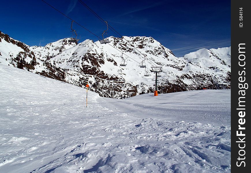 Mountain ski slope. Mountain ski slope