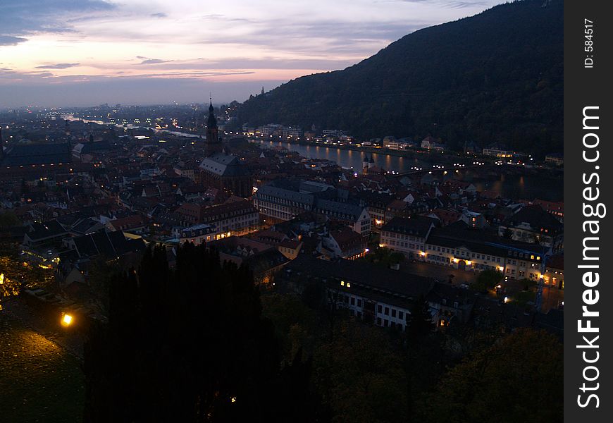 Heidelberg panorama at night. Heidelberg panorama at night