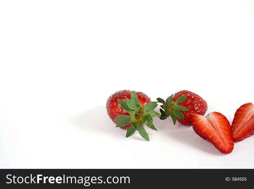 Strawberries in white background