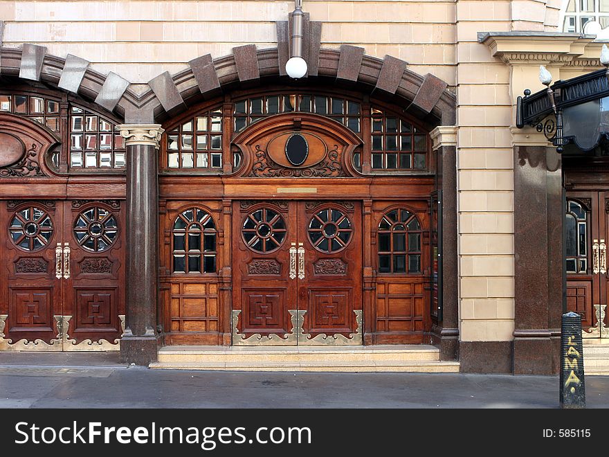 Ornate Marble entrance to concert hall. Ornate Marble entrance to concert hall