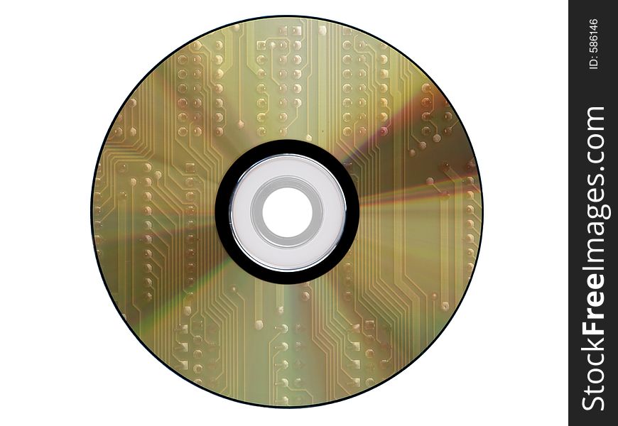 Cdrom made from an electronic scheme isolated