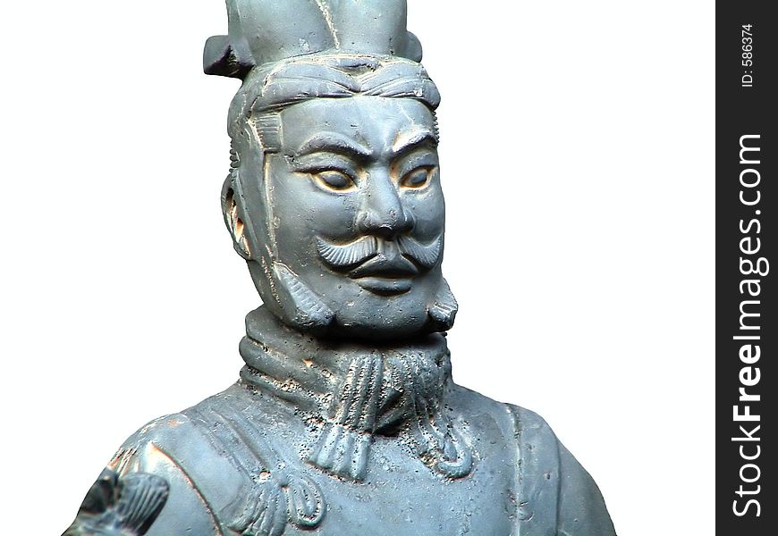 Terracotta soldier of ancient chiese emporer Qin Shihuang, who lived in ancient chinese chin dynasty.Isolated. Terracotta soldier of ancient chiese emporer Qin Shihuang, who lived in ancient chinese chin dynasty.Isolated