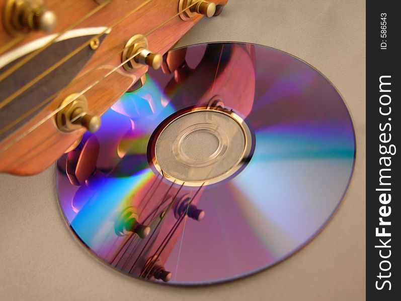 Reflection of Acoustic Guitar in Compact Disc. Reflection of Acoustic Guitar in Compact Disc.