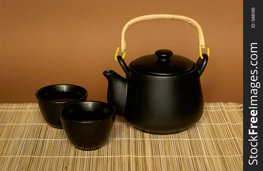 Black oriental teapot & cups, more in my gallery. Black oriental teapot & cups, more in my gallery