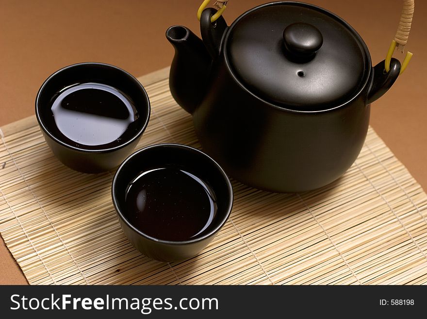 Black oriental teapot & cups, more in my gallery. Black oriental teapot & cups, more in my gallery