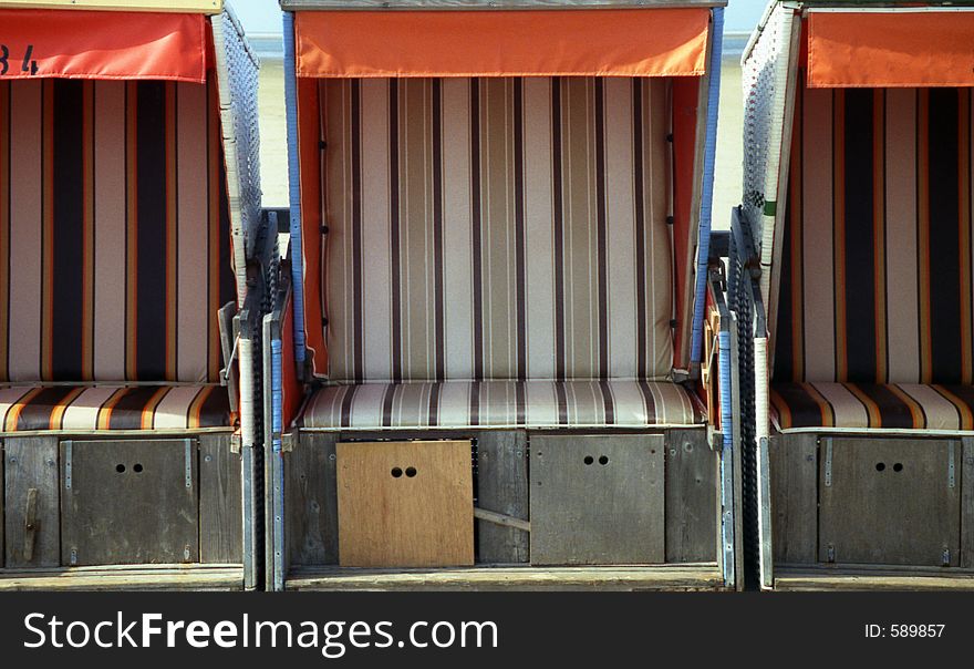 Beach-chairs In Line