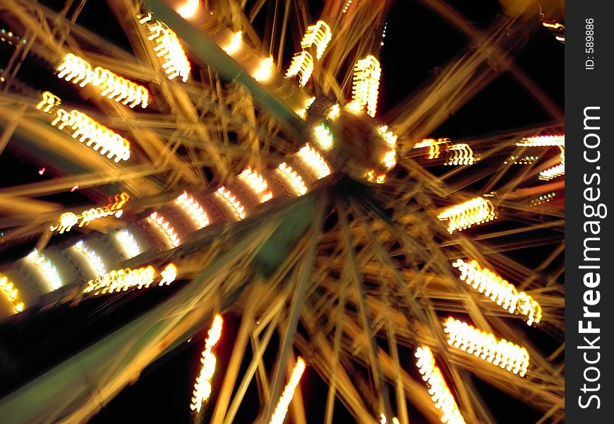 Close Up Of Spinning Ferris Wheel