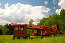 Red Excavator Profile Stock Image Red Excavator Profile Stock Image