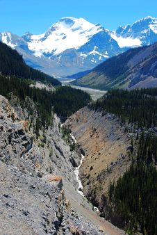 Snow Mountain And Deep Canyons Stock Photo