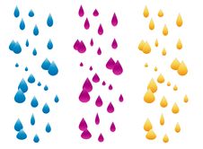 Rain Compositions Isolated On White Stock Photography