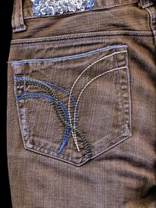Vintage Jean Pocket With Pattern Royalty Free Stock Images